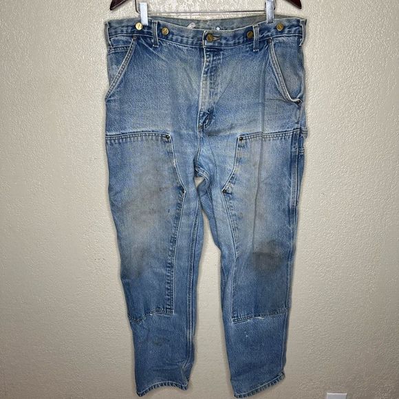 Carhartt Double Knee Denim Carpenter Pants Size 38 - Picture 2 of 8
